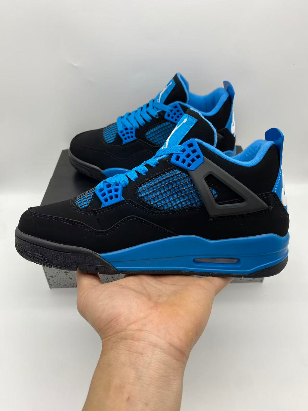 Air Jordan 4 Retro 'Blue Thunder' Black Photo Blue