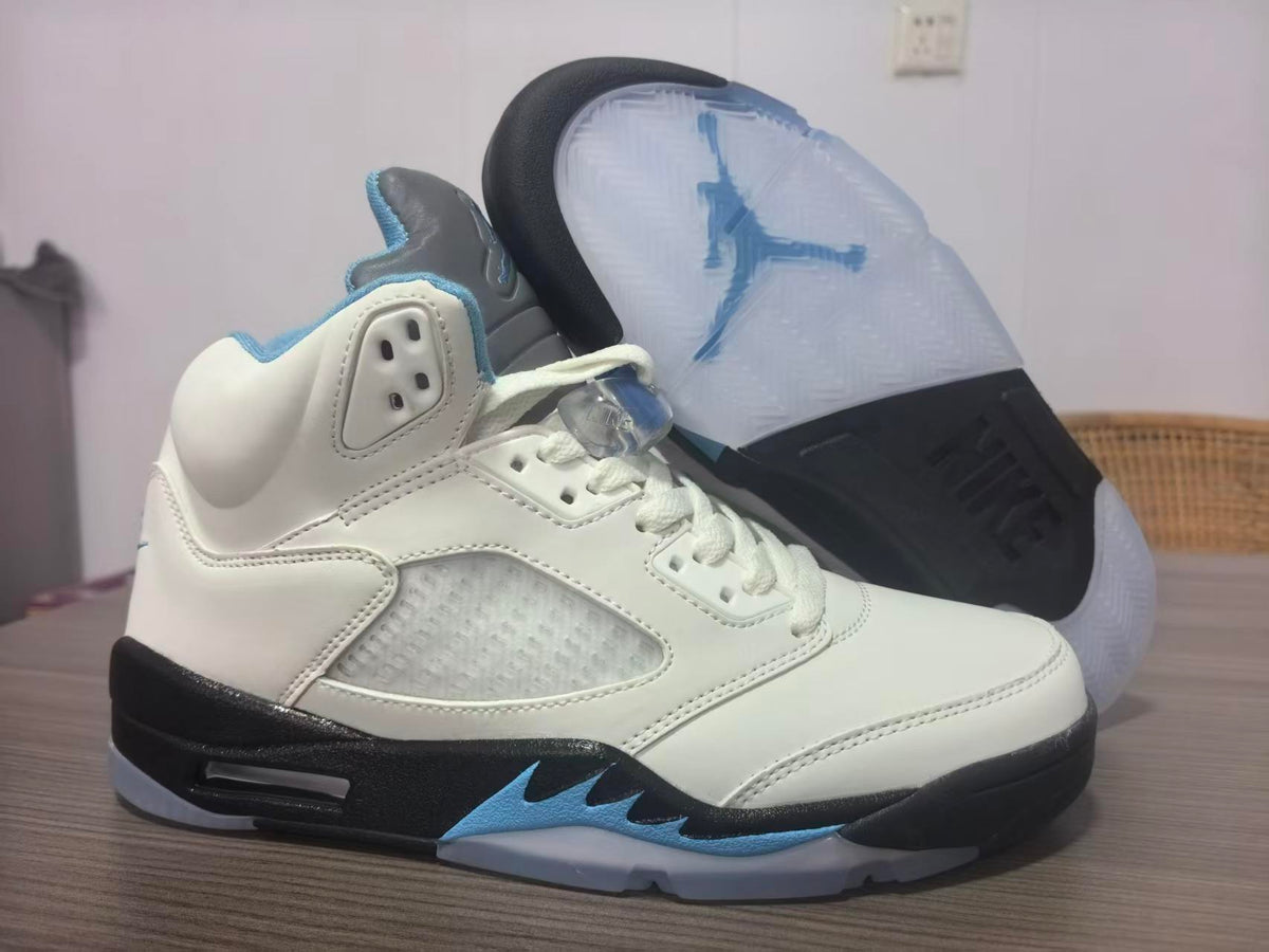 Air Jordan 5 Retro White Light Blue Black