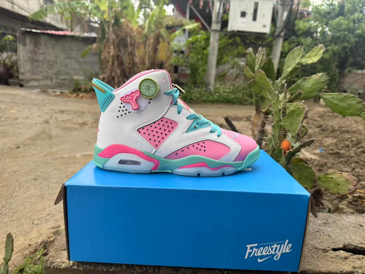 Air Jordan 6 Retro x Awake NY "Playful Pink Infrared" Pink/Blue