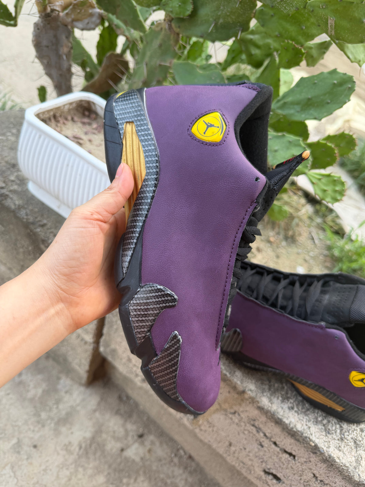 Air Jordan 14 Retro Custom Low Purple Black Yellow