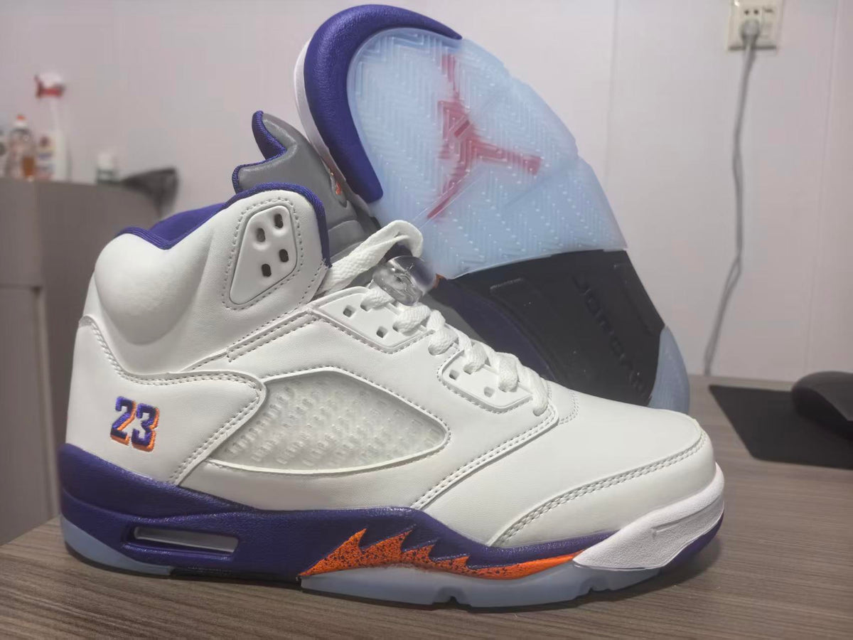 Air Jordan 5 Retro White Purple Orange