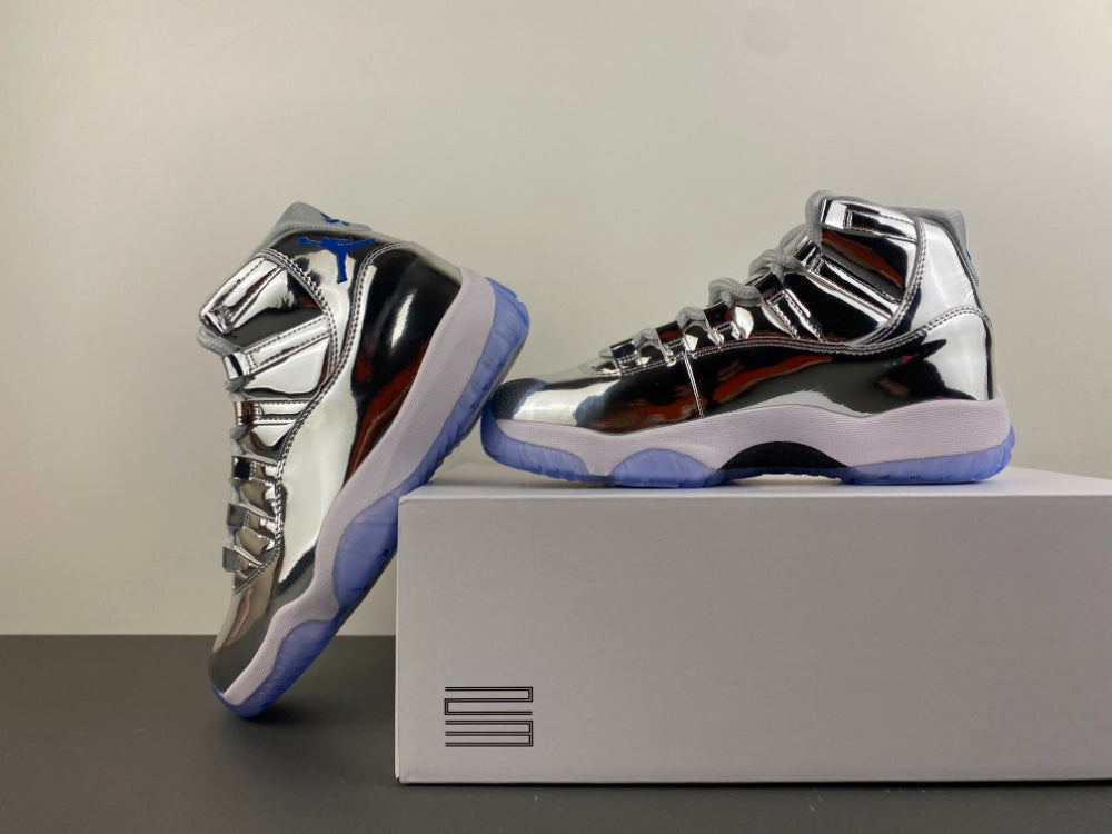 Air Jordan 11 Retro Custom Metallic Silver Blue