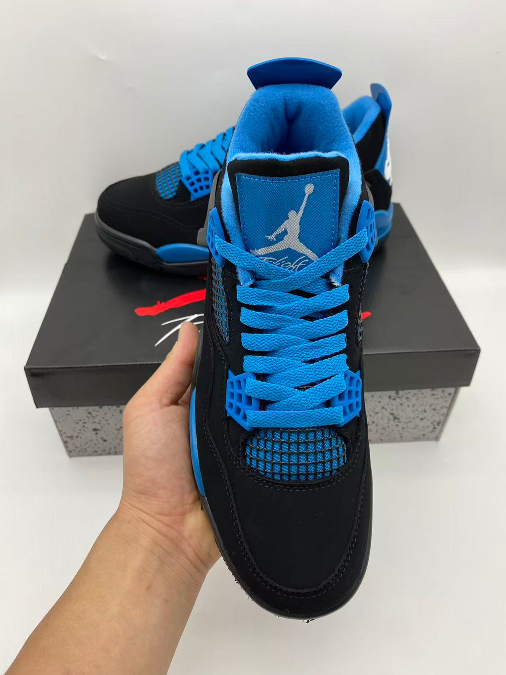 Air Jordan 4 Retro 'Blue Thunder' Black Photo Blue
