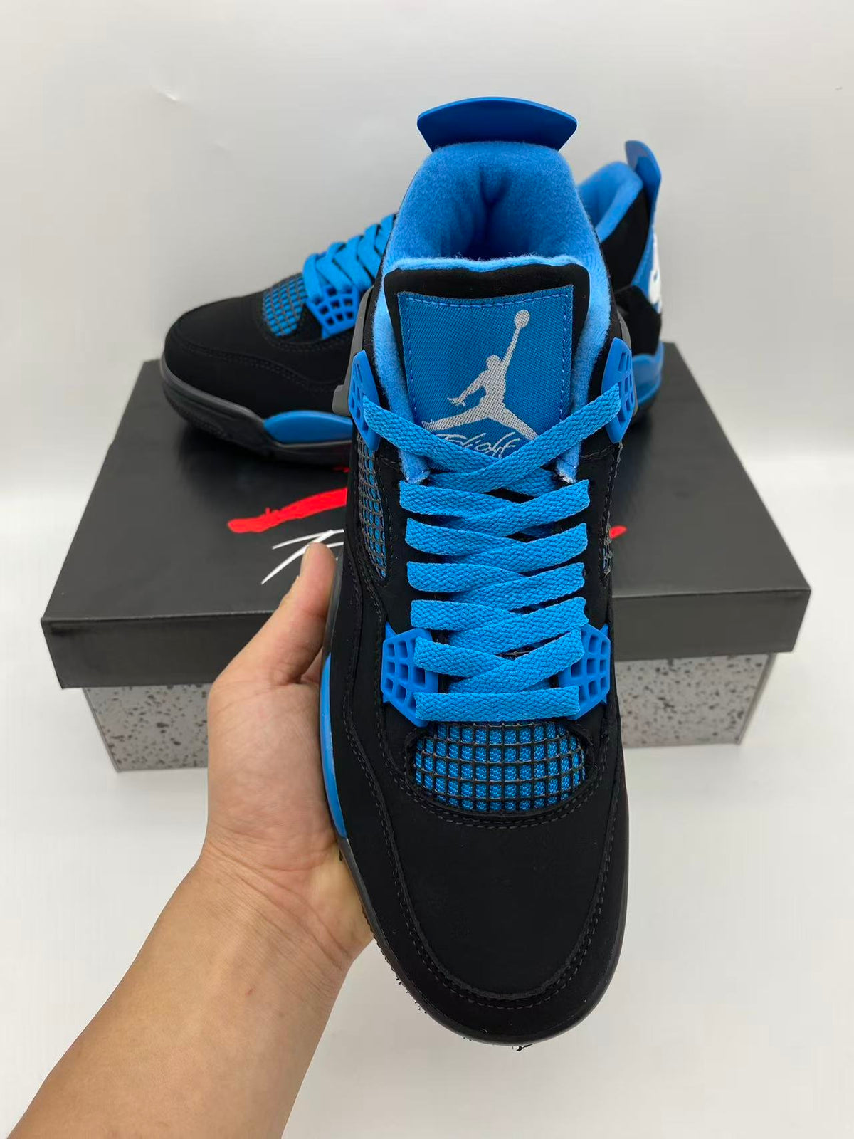 Air Jordan 4 Retro 'Blue Thunder' Black Photo Blue