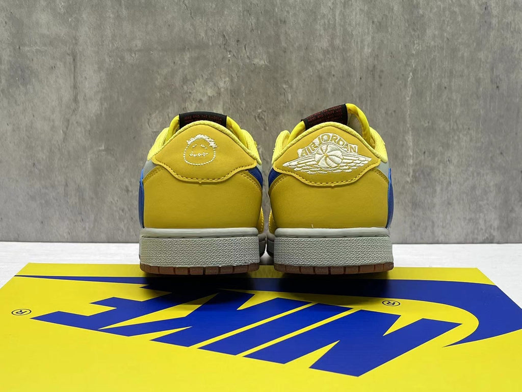 Air Jordan 1 Low 'Pollen' Sneakers, Yellow / White / Blue