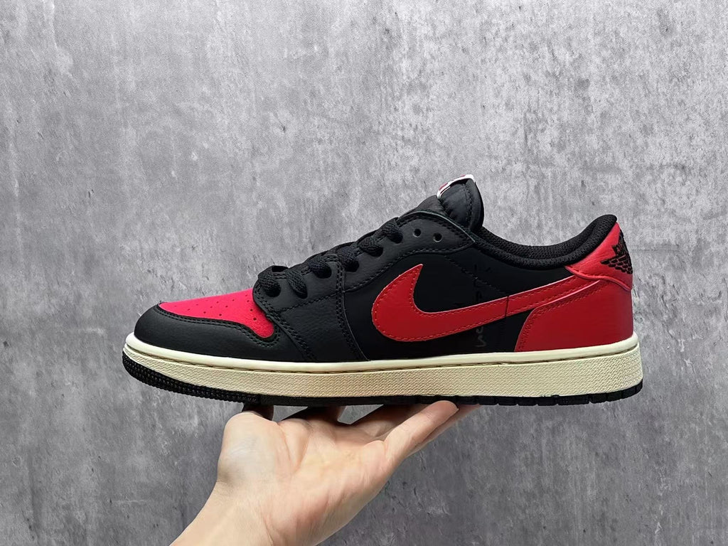 Nike Air Jordan 1 Retro Low OG 'Banned' Sneakers, Black / Varsity Red