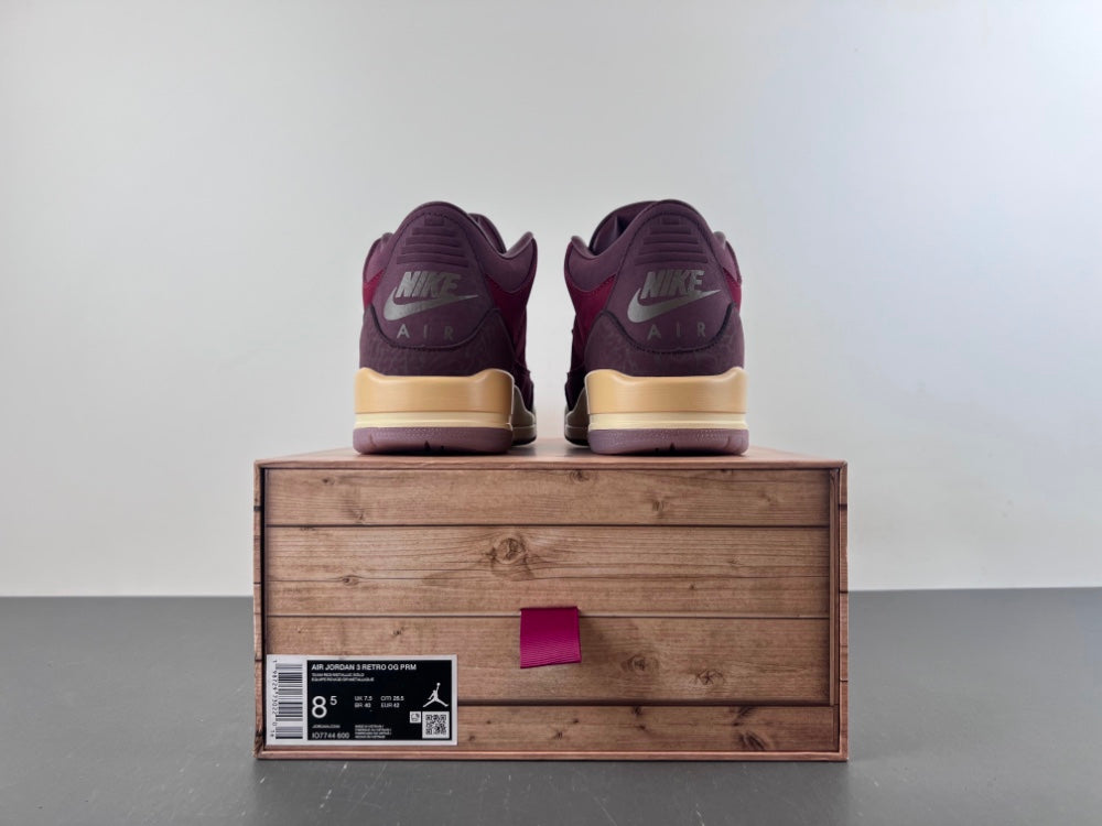 Air Jordan 3 Retro PRM Bin23 Team Red Burgundy