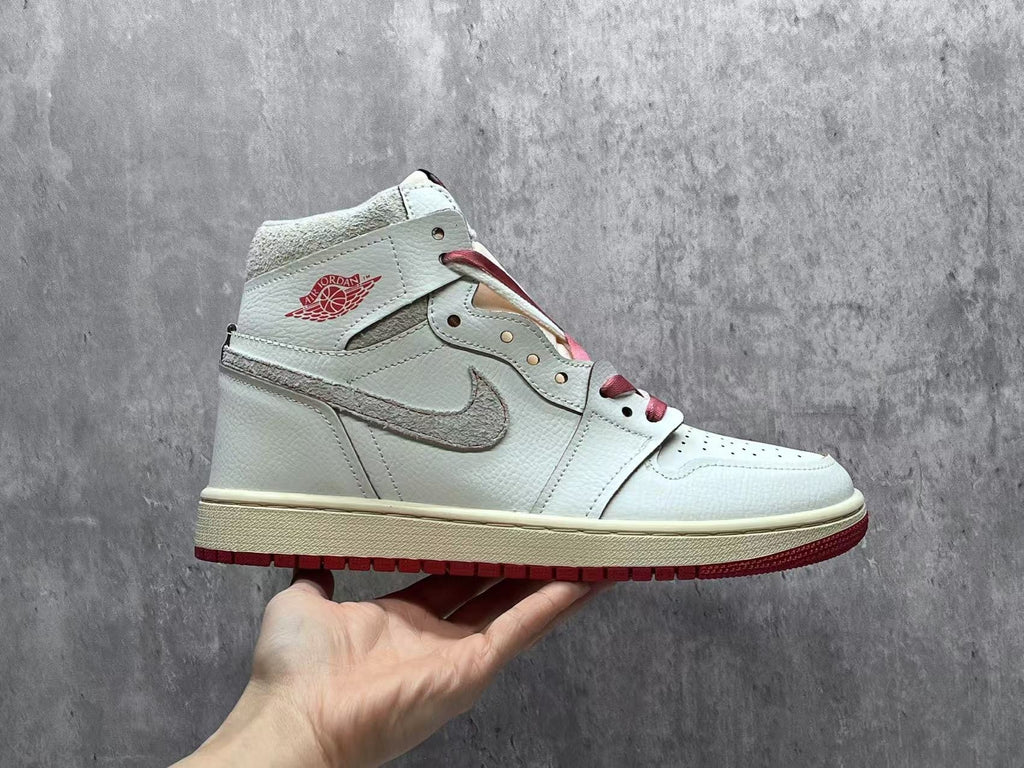 Nike Air Jordan 1 High OG Sneakers, Sail / Cinnabar / Light Bone