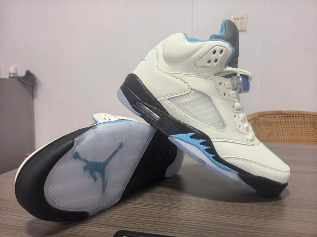 Air Jordan 5 Retro White Light Blue Black